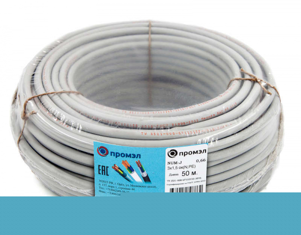 Кабель NUM-J 3х1.5 (бухта 50м) (шт) ПромЭл 13321390