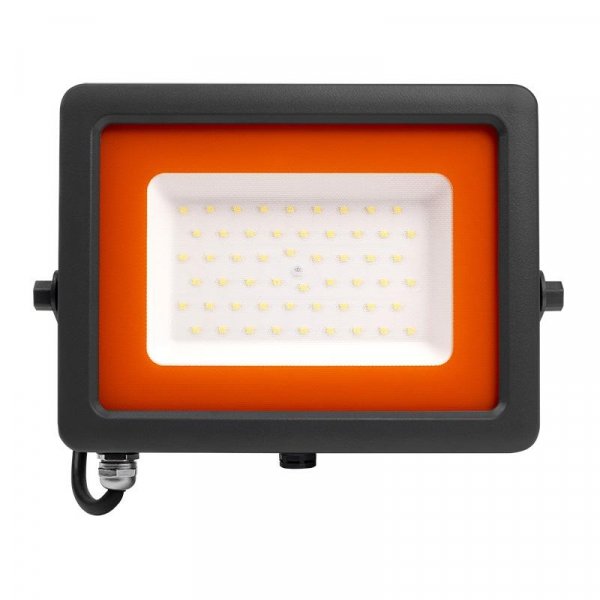 Прожектор светодиодный PFL-S2 50Вт 6500К IP65 220–240В ДО с клапаном закален. матов. стекло сер. JazzWay 2853301D