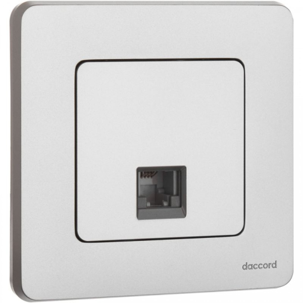 Розетка телефонная СП Inspiria RJ11 IP20 механизм алюм. IEK 673822