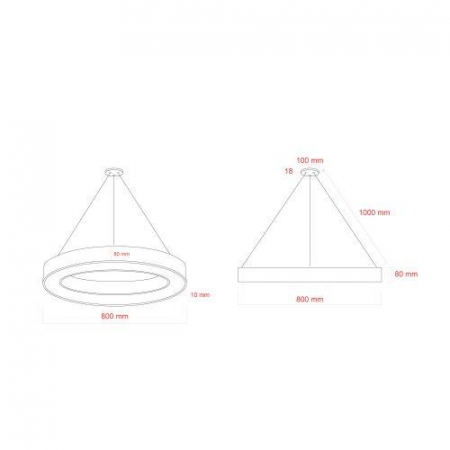 Светильник светодиодный Geometria Ring SPO-134-W-40K-056 56Вт 4000К 4200Лм IP40 800х80 бел. подвесной драйвер внутри ЭРА Б0058906