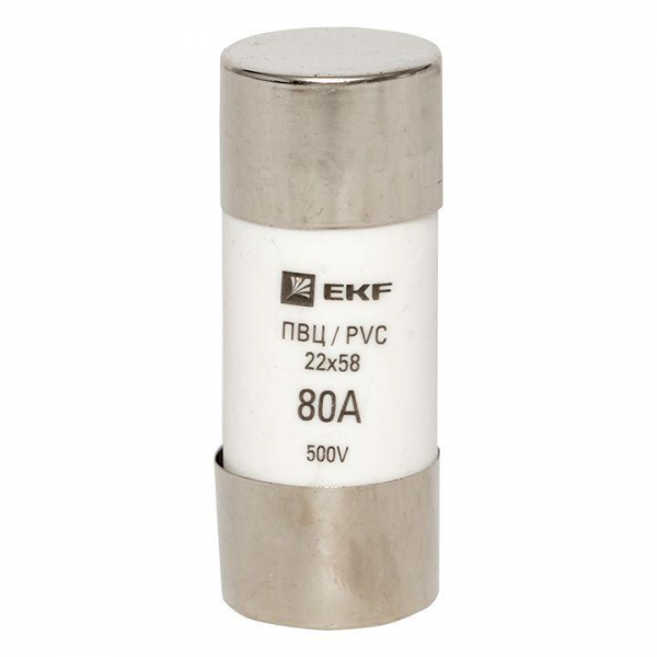 Вставка плавкая цилиндрическая ПВЦ 22х58 80А EKF pvc-22x58-80