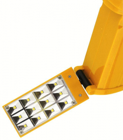 Фонарь аккумуляторный LED3819CSM 9LED + 12SMD 2 режима аккум. SLA 220В желт. Ultraflash 12860