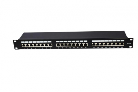 Патч-панель 19 1U кат.5E экранир. 24 порта RJ45 Dual IDC TOKOV ELECTRIC TKE-PP-5E-1U-24P-STP