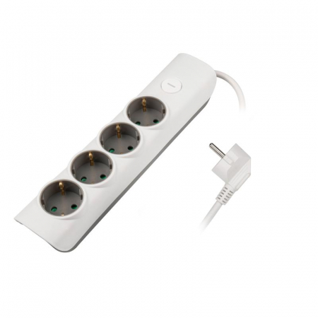 Удлинитель 4х3м с заземл. с выкл. бел. ET-04-300W (4х3.0) JAZZway 5051812