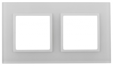 Рамка 2-м 14-5102-01 стекло Elegance бел.+бел. Эра Б0059168