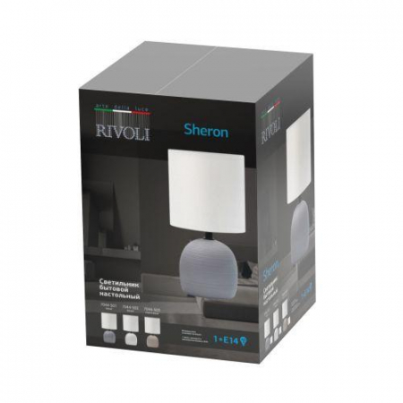 Лампа настольная Sheron 7044-501 1хЕ14 40Вт керамика сер. с абажуром Rivoli Б0053458