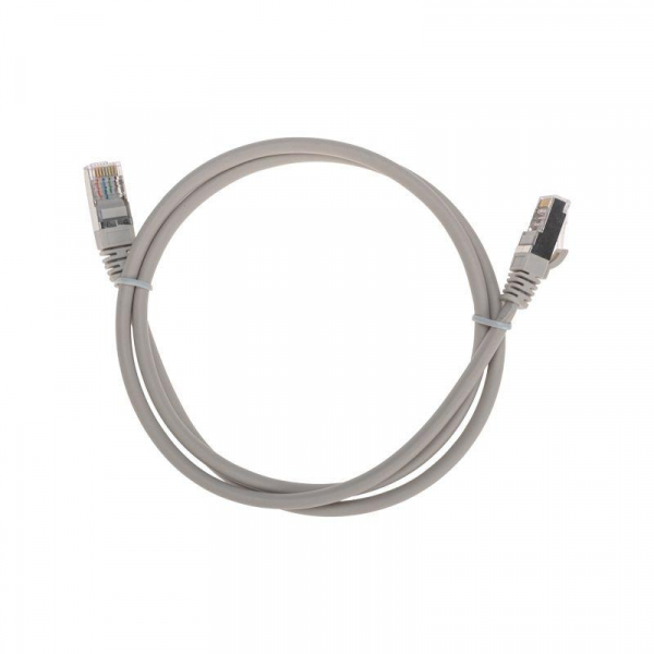 Патч-корд F/UTP кат.5e RJ45-RJ45 26AWG LSZH 1м сер. Rexant 02-0110-1