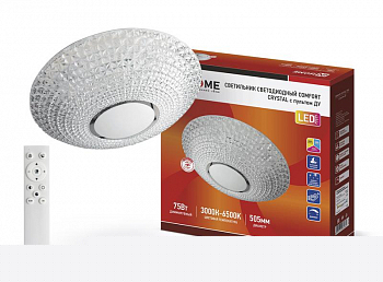 Светильник светодиодный COMFORT CRYSTAL 75Вт 230В 3000-6500К 6000лм 505х125мм с пультом ДУ IN HOME 4690612034782