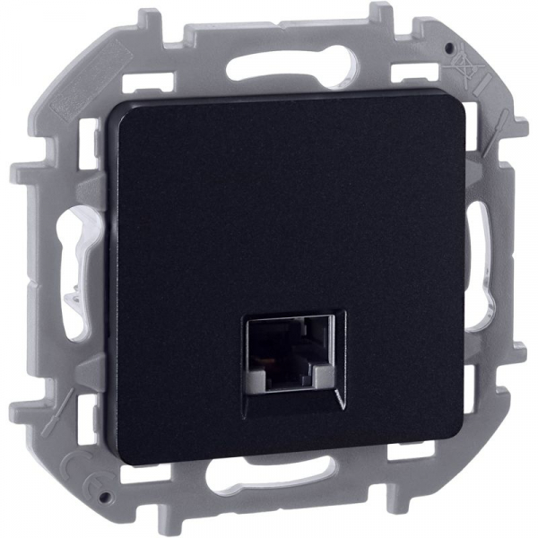 Розетка компьютерная СП Inspiria RJ45 кат.5E UTP IP20 антрацит IEK 673828