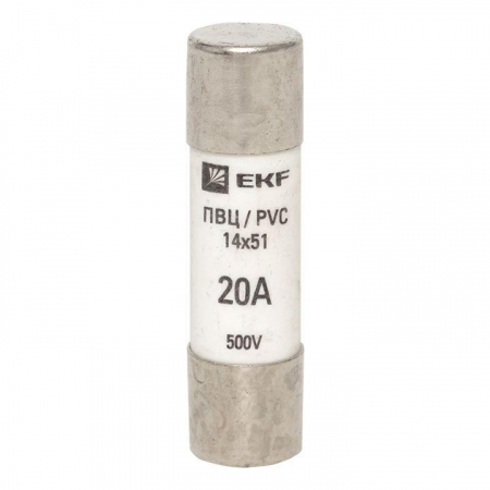 Вставка плавкая цилиндрическая ПВЦ 14х51 20А EKF pvc-14x51-20