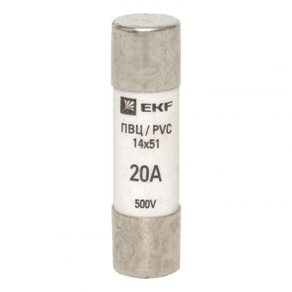 Вставка плавкая цилиндрическая ПВЦ 14х51 20А EKF pvc-14x51-20