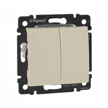 Выключатель 2-кл. СП Valena 10А IP31 250В механизм сл. кость IEK 774305