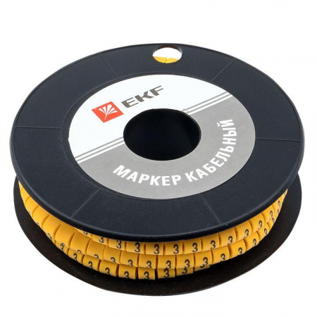 Маркер каб. 1.5кв.мм "3" (к-1000ед) (ЕС-0) EKF plc-KM-1.5-3