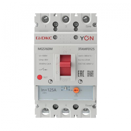 Выключатель автоматический MGS160 3P 100-125A 25kA YON MGS160M-3TAMF0125