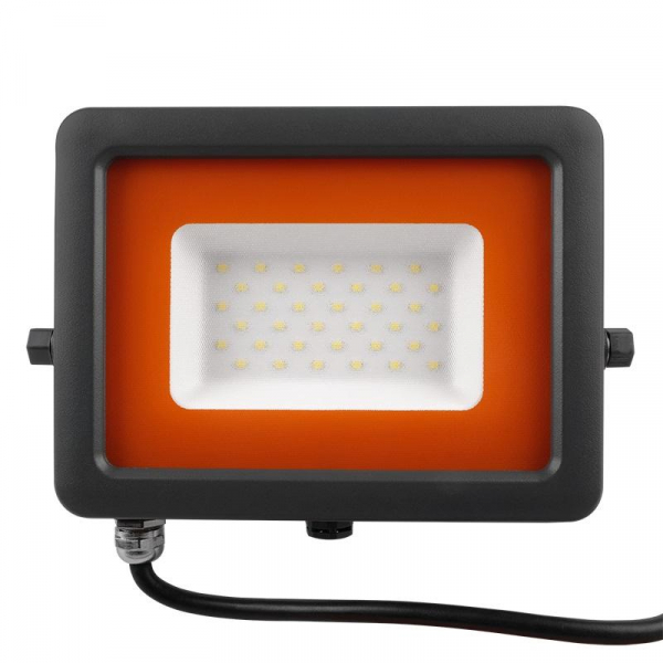 Прожектор светодиодный PFL-S2 30Вт 6500К IP65 220–240В ДО с клапаном закален. матов. стекло сер. JazzWay 2853295D