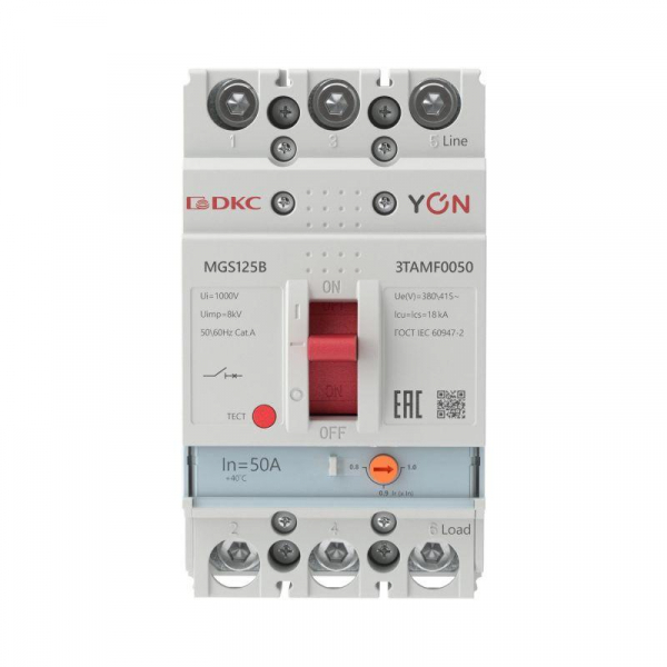 Выключатель автоматический MGS125 3P 40-50A 18kA YON MGS125B-3TAMF0050