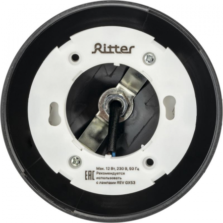 Светильник трековый ARTLINE поворотный шар 100х100х75мм GX53 230В пластик 4кв.м черн. Ritter 59926 9