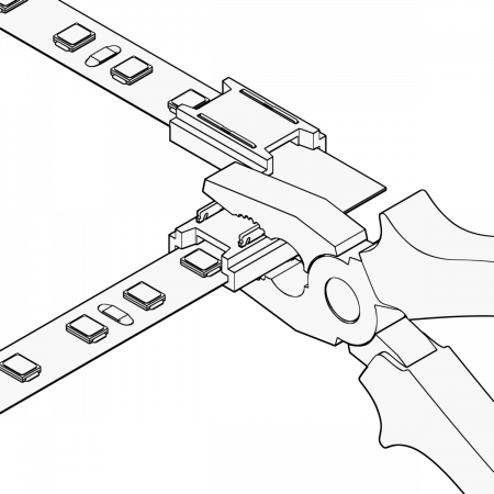Коннектор прокалывающий 2pin (7мм) для L-образного жесткого соединения светодиодной ленты 10мм 2шт