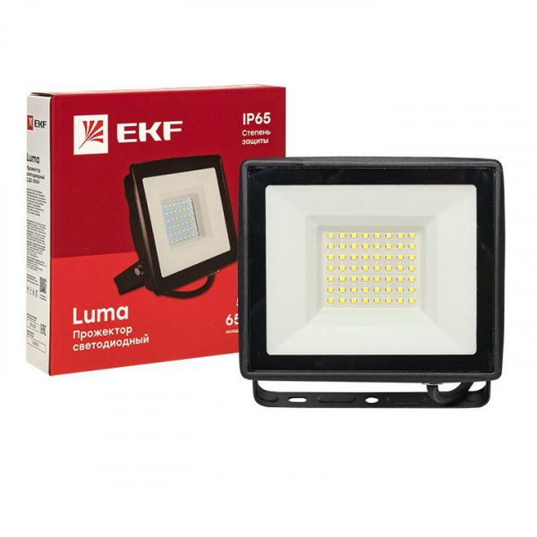 Прожектор светодиодный СДО-3004 50Вт 6500К IP65 Basic EKF FLL-3004-50-6500