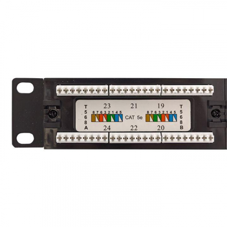 Патч-панель 19дюйм 1U кат.5E UTP неэкранир. 24 порта RJ45 Dual IDC с органайзером TERACOM PRO EKF TRP-PPNL-5EUTP-C1U24