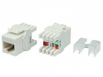 Вставка Keystone Jack RJ45 (8P8C) кат.5E KJ8-8P8C-C5e-180-WH тип 180град. бел. Hyperline 426192
