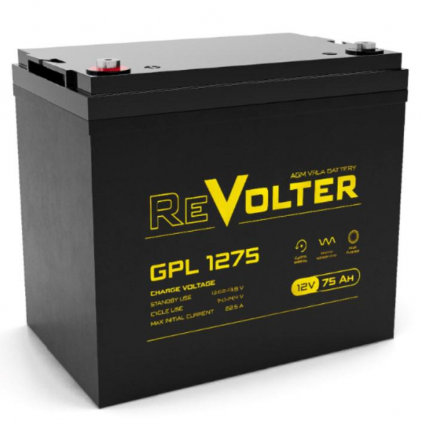 Аккумулятор 12В 75А.ч GPL 1275 REVOLTER 4614040030038
