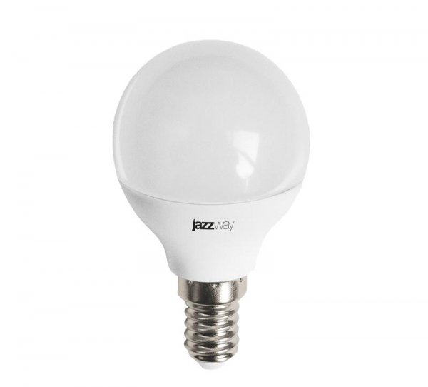 Лампа светодиодная PLED-LX 8Вт G45 шар матовая 5000К холод. бел. E14 JazzWay 5028623