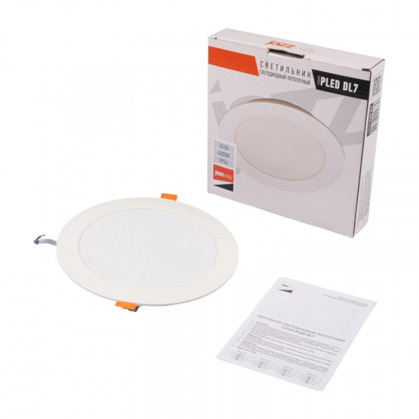 Светильник светодиодный PLED DL7 WH Downlight 18Вт 4000К IP54 170х26мм ДВО встраив. JazzWay 5046658