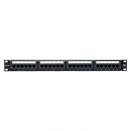 Патч-панель 19дюйм 1U кат.5E UTP неэкранир. 24 порта RJ45 110 IDC с органайзером TERACOM EKF TRC-PPNL-5EUTP-C1U24