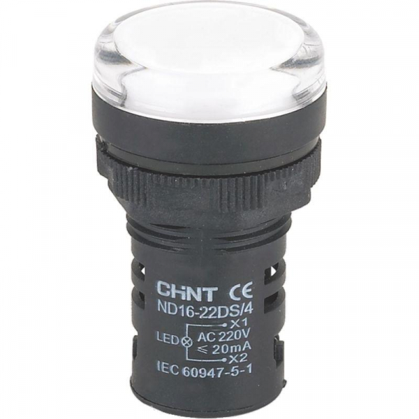 Индикатор ND16-22DS/2 AC/DC 24В (R) бел. CHINT 592936