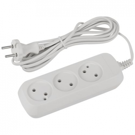 Удлинитель 3х3м без заземл. 6А IP20 GREEN LINE UDL-6-330 ШВВП 2х0.75 Эра Б0065041