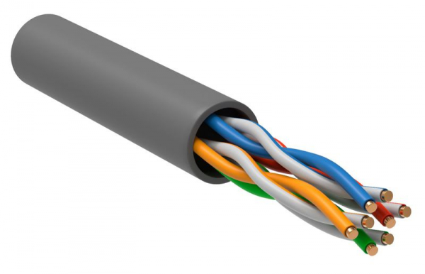 Кабель витая пара U/UTP кат.5E 4х2х24AWG solid PVC INDOOR 100МГц сер. (м) GENERICA BC1-C5E04-111-100-G