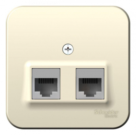 Розетка компьютерная 2-м ОП Blanca RJ45 кат.5E с изолир. пластиной молочн. SE BLNIA045452