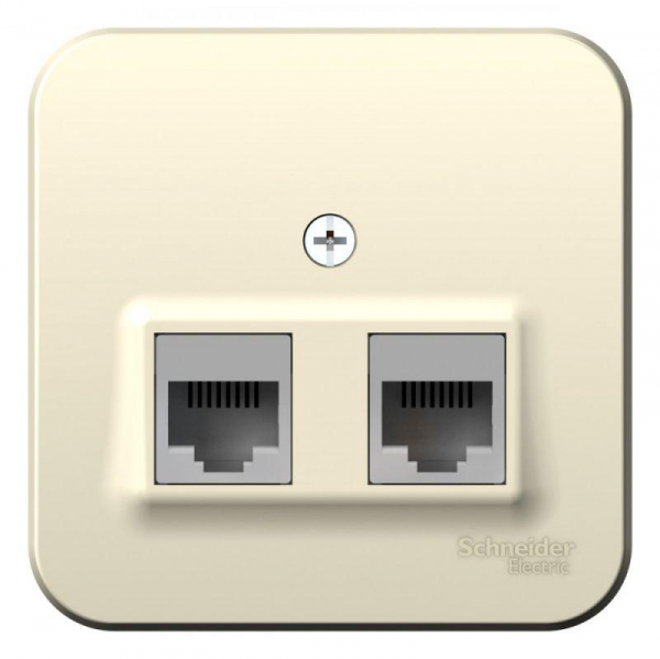 Розетка компьютерная 2-м ОП Blanca RJ45 кат.5E с изолир. пластиной молочн. SE BLNIA045452