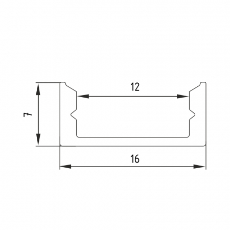 Профиль для светодиодной ленты Geniled накладной тонкий 16x7x3000 М16