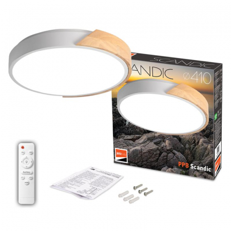 Светильник светодиодный декоративный PPB Scandic-R DIM 72Вт 3000-6500К IP20 настенно-потолочный бытовой диммир. WH/W JazzWay 5036970